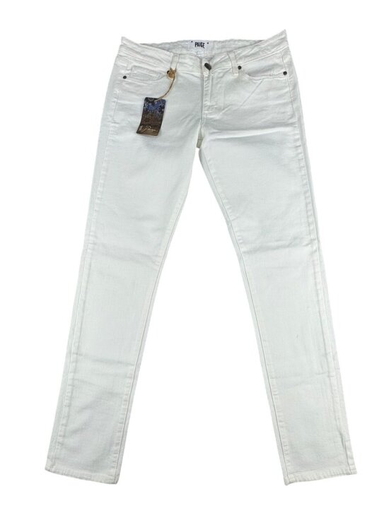 PAIGE Pants - Paige Peg Skinny White Jeans Womens 30 Stretch Travel Retro Y2K Office Casual